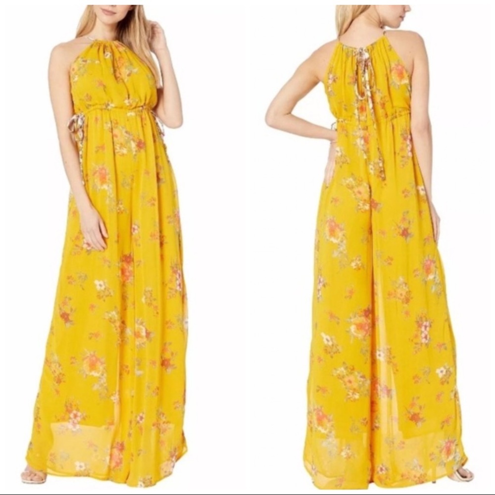FREE PEOPLE YELLOW FLORAL JUMPSUIT - Picture 2 of 2